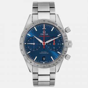 Omega Blue Stainless Steel Speedmaster 331.10.42.51.03.001 Automatic Men's Wristwatch 41.5 mm