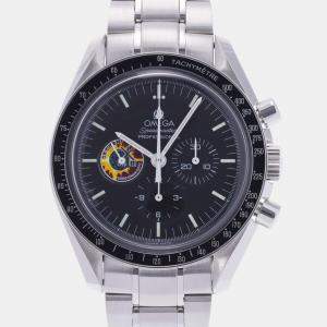 Omega Black Stainless Steel Speedmaster 3597.21 Automatic Men's Wristwatch 40 mm