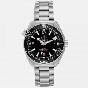 Omega Black Stainless Steel Seamaster Planet Ocean 215.30.40.20.01.001 Automatic Men's Wristwatch 39.5 mm