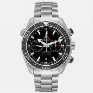 Omega Black Stainless Steel Seamaster Planet Ocean 232.30.46.51.01.001 Automatic Men's Wristwatch 45.5 mm