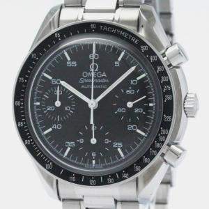 Omega Black Stainless Steel Speedmaster Automatic Men's Wristwatch 39 mm