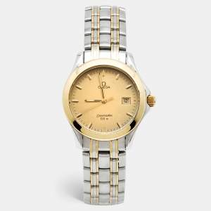 Pre Owned Omega Seamaster 196.1501 Champagne Dial 18K Yellow Gold Stainless Steel Men's Wristwatch 36 mm