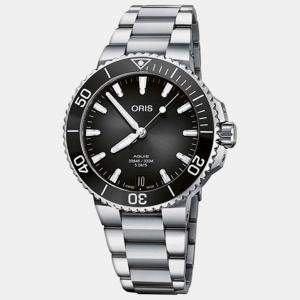 Oris Black Stainless Steel Aquis 01 400 7769 4154-07 8 22 09PEB Automatic Men's Wristwatch 41.5 mm