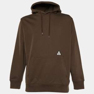 Palace Brown Cotton Knit Hoodie L