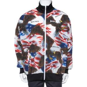 Palm Angels Multicolor Eagle and Flag Print Track Jacket XL