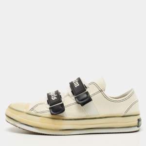 Palm Angels White Canvas Vulcanized Low Top Sneakers Size 42