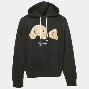 Palm Angels Black Cotton Bear Tuft Detail Hooded Sweatshirt M