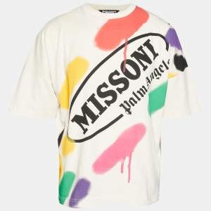 Pre Owned Palm Angels x Missoni Beige Printed Jersey T-Shirt L