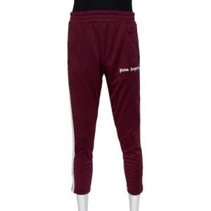 Palm Angels Burgundy Knit Zip Detail Track Pants L