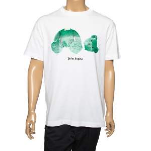 Palm Angels White Cotton Ice Bear Print Crew Neck T-Shirt L