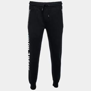 Palm Angels Black Cotton Knit Logo Printed Sweatpants M
