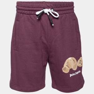 Palm Angels Purple Cotton Kill The Bear Embroidered Shorts M