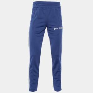 Palm Angels Blue Jersey Side Stripe Detail Track Pants S