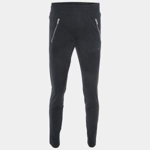 Palm Angels Black Nylon Zip Detailed Elasticized Waist Track Pants M