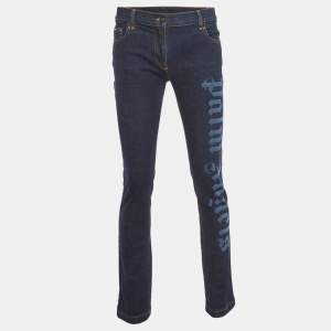 Palm Angels Blue Denim Logo print Straight-Leg Jeans M Waist 32''