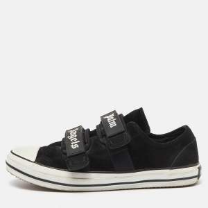 Palm Angels Suede/White Suede Double Velcro Strap Low Top Sneakers Size 41