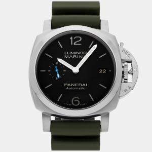 Panerai Black Stainless Steel Luminor Marina Automatic Men's Wristwatch 42 mm