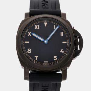 Panerai Black Titanium Luminor Manual Winding Men's Wristwatch 44 mm