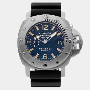 Panerai Blue Stainless Steel Luminor Submersible PAM00087 Automatic Men's Wristwatch 44 mm