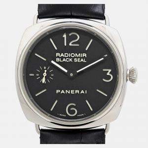 Panerai Black Stainless Steel Radiomir  PAM00183 Manual Winding Men's Wristwatch 45 mm