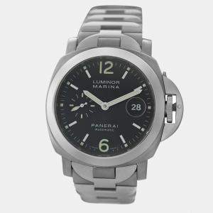 Panerai Black Stainless Steel Titanium Luminor PAM00165 Automatic Men's Wristwatch 44 mm
