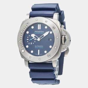 Panerai Blue Titanium Submersible PAM00692 Automatic Men's Wristwatch 47mm