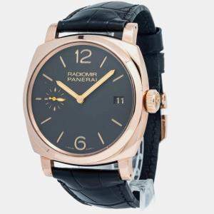 Panerai Black 18K Rose Gold Radiomir PAM00515 Manual Winding Men's Wristwatch 47mm