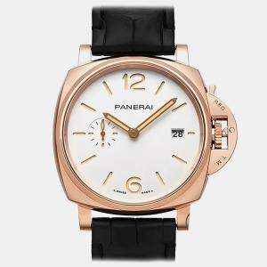 Panerai Cream 18K Rose Gold Luminor Due PAM01336 Men's Wristwatch 42mm