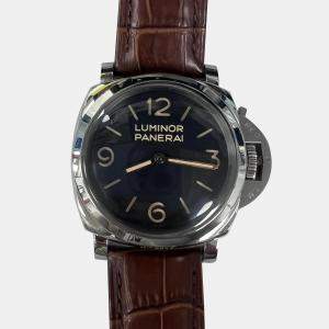 Panerai Black Stainless Steel Luminor PAM00372 Automatic Men's Wristwatch 47mm