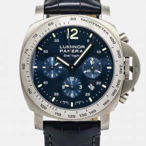 Panerai Luminor Daylight PAM00326 Automatic Titanium Blue Men's Wristwatch 44mm