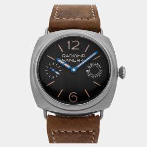 Pre-Owned Panerai Radiomir 8 Days PAM 992 Manual Winding Black Stainless Steel Men's Wristwatch 45 mm