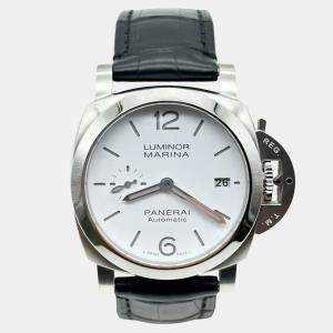 Pre Owned Panerai Luminor Quaranta PAM01271 Automatic White Stainless Steel Men's Wristwatch 40mm