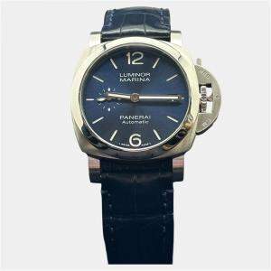 Pre Owned ساعة يد رجالية بانيراي لومينور PAM01270 أوتوماتيك فولاذ مقاوم للصدأ أزرق 40 ملم