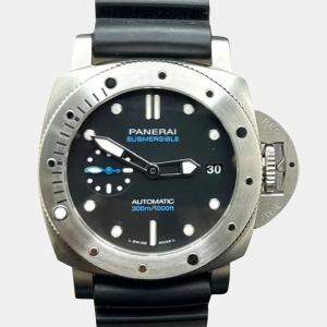 Pre Owned Panerai Luminor Submersible PAM00973 Automatic Black Stainless Steel Men's Wristwatch 42 mm