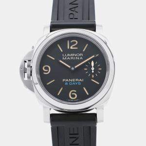 Pre Owned Panerai Luminor PAM00796 Manual Winding Black Stainless Steel Men's Wristwatch 44 mm