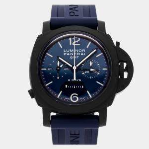 Pre Owned Pre-Owned Panerai Luminor Chrono Monopulsante 8 Giorni  GMT Blu Notte PAM 1135