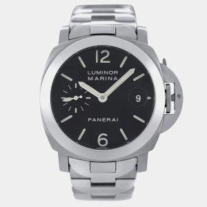 Pre Owned Panerai Luminor Marina PAM00050 Automatic Black Stainless Steel Men's Wristwatch 40 mm