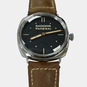 Pre Owned Panerai Radiomir PAM00425 Manual Winding Black Dial Stainless Steel Men's Wristwatch 47 mm