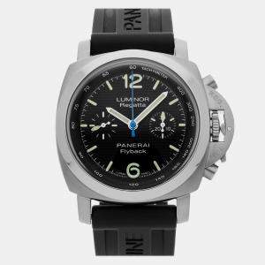 Pre Owned ساعة يد رجالية بانيراي لومينور 1950 فلاي باك ريجاتا PAM 253 مستخدمة، 44 ملم