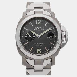 Pre Owned Pre-Owned Panerai Luminor Marina "After the Sunset" PAM 91 Grey Automatic Titanium Stainless Steel Men's Wristwatch 44 MM