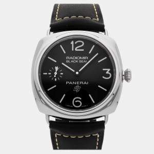 Pre Owned Pre-Owned Panerai Radiomir PAM 754 Black Manual Winding Stainless Steel Men's Wristwatch 45 MM