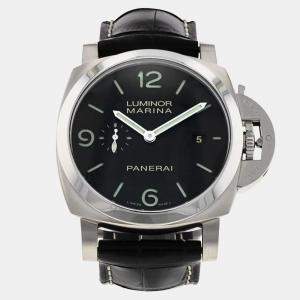 مملوكة مسبقًا Panerai Luminor Marina PAM03312 Automatic Black Stainless Steel Men's Wristwatch 44mm