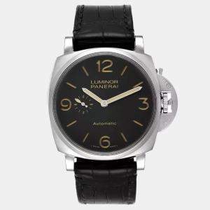 مملوكة مسبقًا Panerai Luminor Due PAM00674 Automatic Black Stainless Steel Men's Wristwatch 45 mm