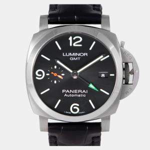 مملوكة مسبقًا Panerai Luminor Marina PAM01971 Automatic Black Stainless Steel Men's Wristwatch 44 mm