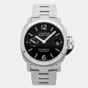 Pre Owned Panerai Luminor Marina PAM00298 Black Stainless Steel Automatic Men's Watches 40mm