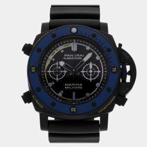 Pre Owned Panerai Submersible Forze Speciali PAM02239 Black Titanium Automatic Men's Watches 47mm