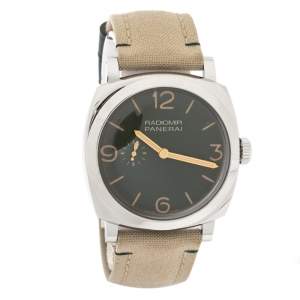 Panerai Green Stainless Steel Canvas Radiomir PAM00995 Men's Wristwatch 45 mm