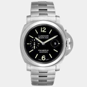 Panerai Black Stainless Steel Luminor Marina PAM00299 Automatic Men's Wristwatch 44 mm