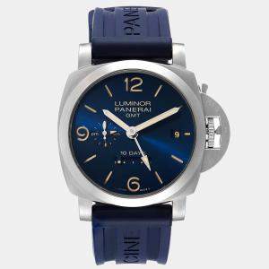 Panerai Blue Stainless Steel Luminor Marina PAM00986 Automatic Men's Wristwatch 44 mm