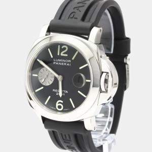 Panerai Black Stainless Steel Luminor Regatta Laureus Automatic PAM00107 Men's Wristwatch 43 MM